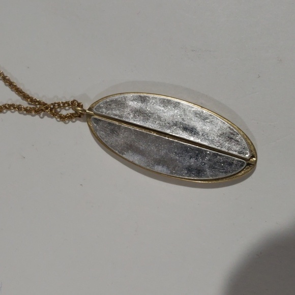 Layered Dual tone Double Pendant 34-inch Long Necklace - Women's Fashion Jewelry - Picture 6 of 8